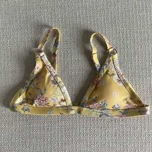 LA Hearts PacSun yellow floral bikini top medium